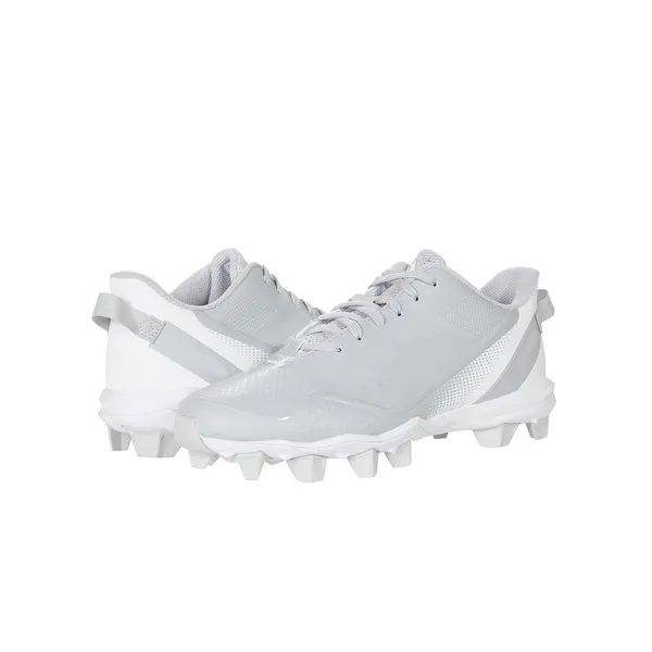 Molded baseball cleat, white