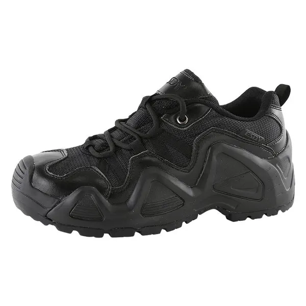 Leather tactical hiking shoe, black