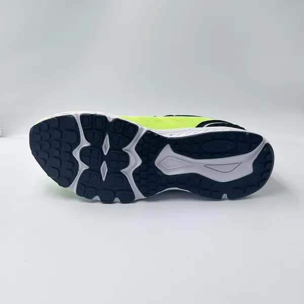 Knit running shoe, neon yellow
