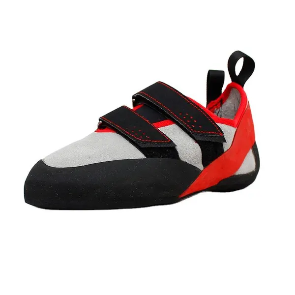 Twin-strap climbing shoe, grey and red