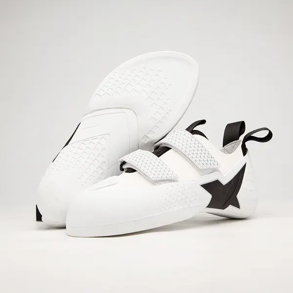 Twin-strap rental climbing shoe, white
