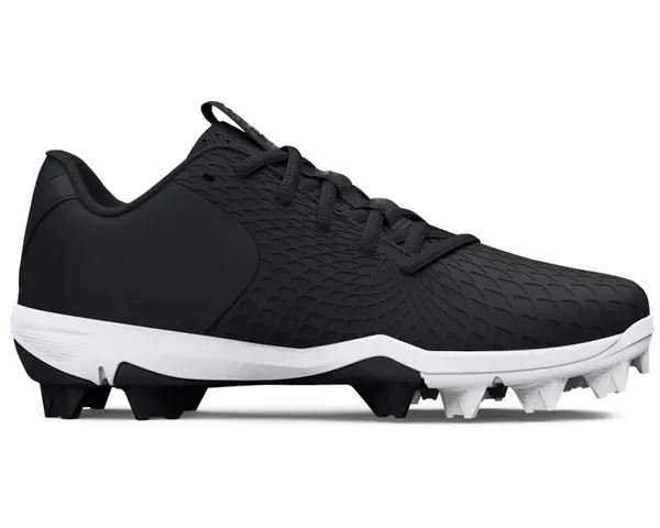 Molded baseball cleat, black