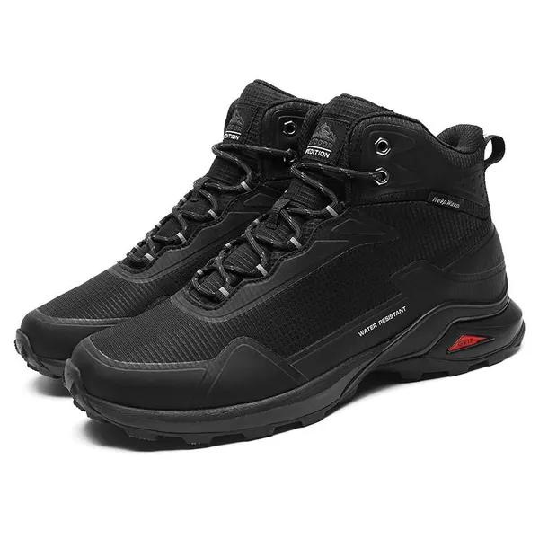 Waterproof mid hiking boot, black mesh