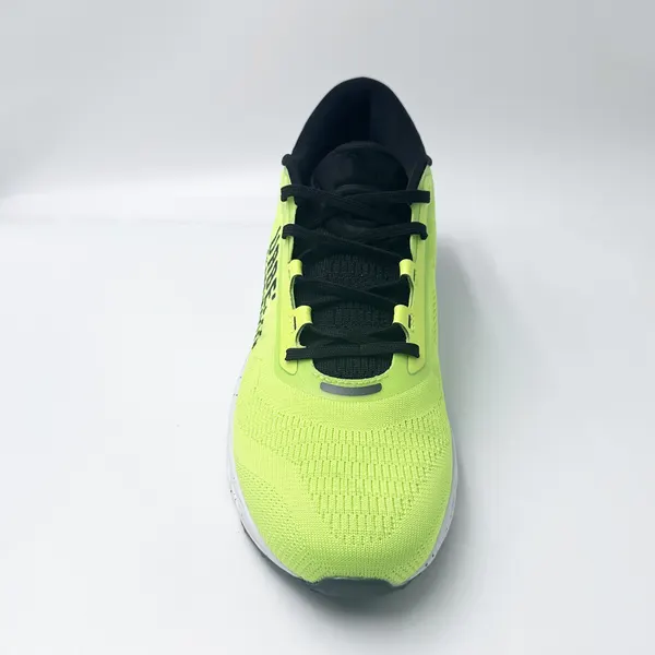 Knit running shoe, neon yellow