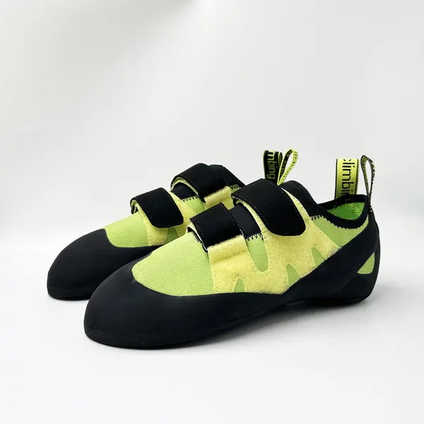 Twin-strap climbing shoe, lime