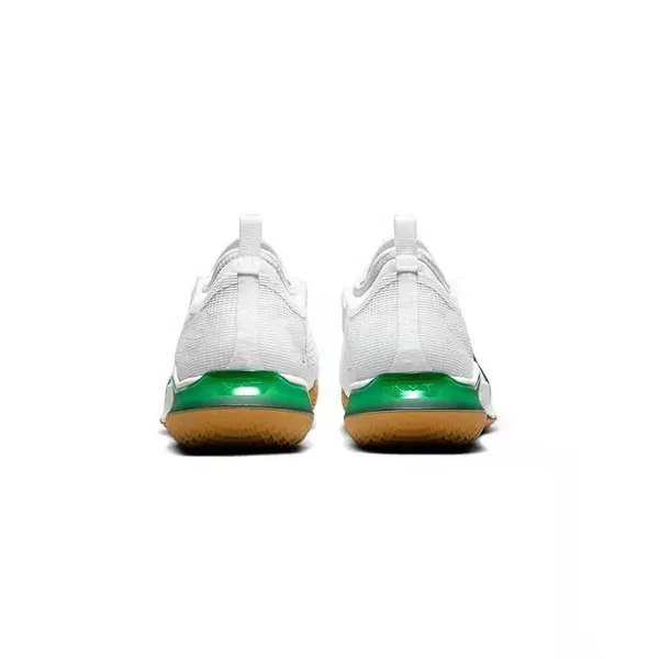 Knit tennis shoe, white and green