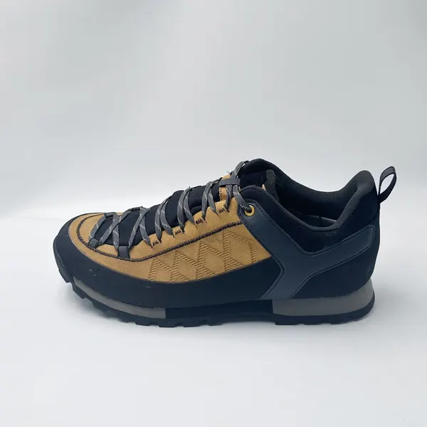 Suede approach shoe, tan and navy