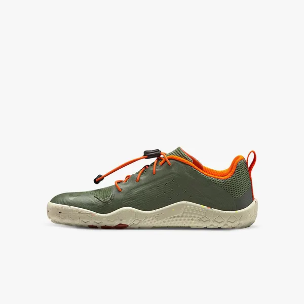 Kids’ barefoot trail shoe, olive
