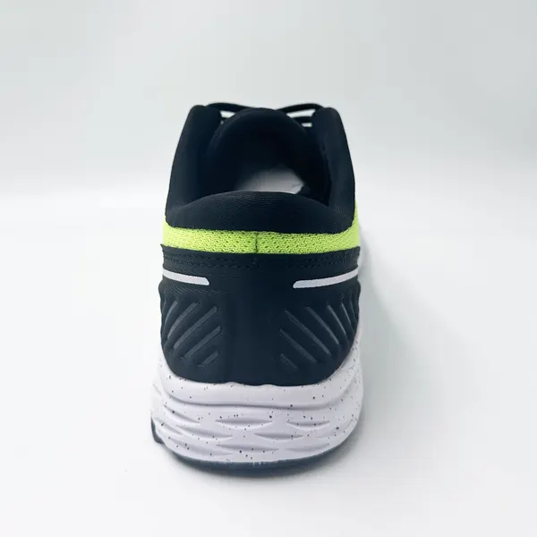 Knit running shoe, neon yellow