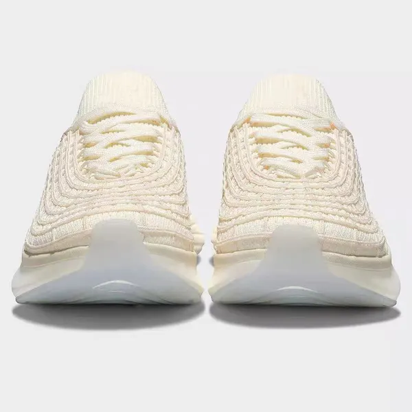 Knit running shoe, cream