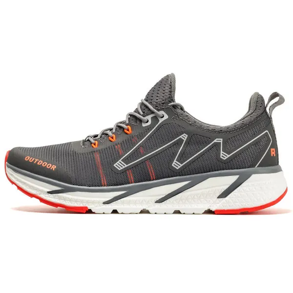 Lightweight hiking shoe, grey and red