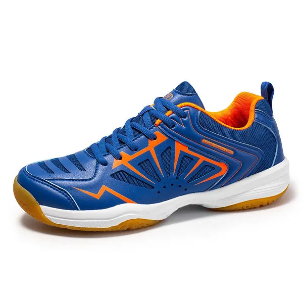 Badminton shoe, blue and orange