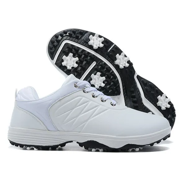 Spiked golf shoe, white