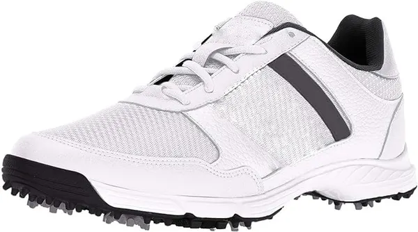 Spiked golf shoe, white mesh