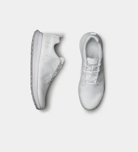 Knit spikeless golf shoe, white