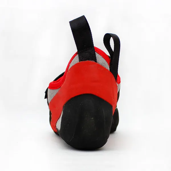Twin-strap climbing shoe, grey and red