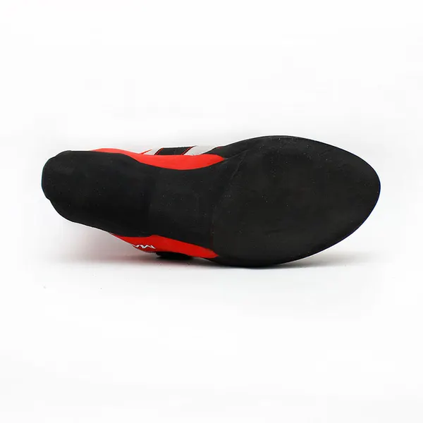 Twin-strap climbing shoe, grey and red