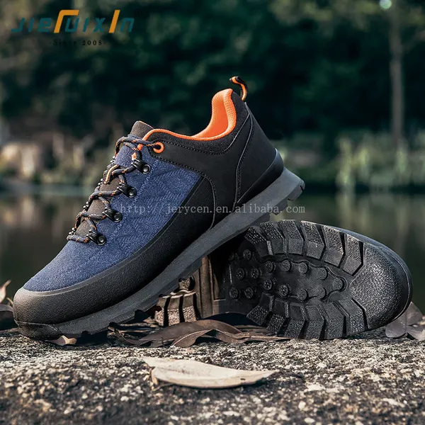 Waterproof hiking shoe, navy and orange