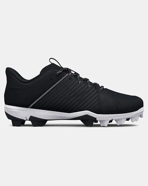 Knit molded baseball cleat, black