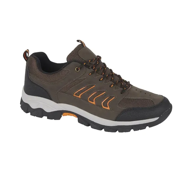 Low hiking shoe, brown and orange