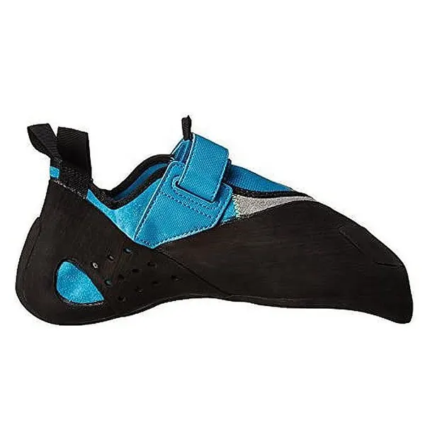 Single-strap downturned climbing shoe
