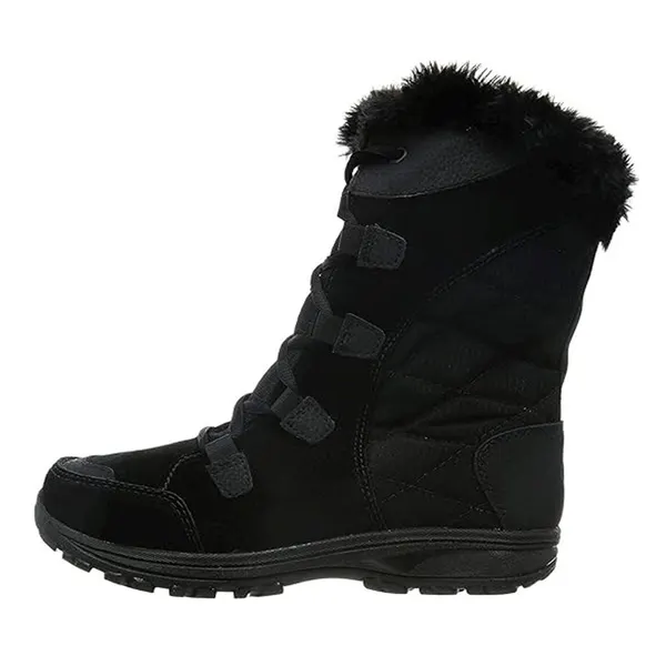 Faux-fur snow boot, black