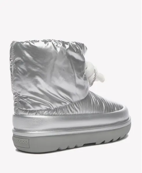 Quilted snow boot, silver