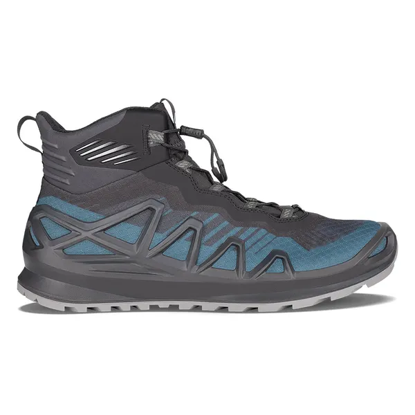 Mid-cut hiking boot, grey and teal