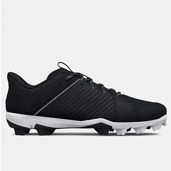 Knit molded baseball cleat, black