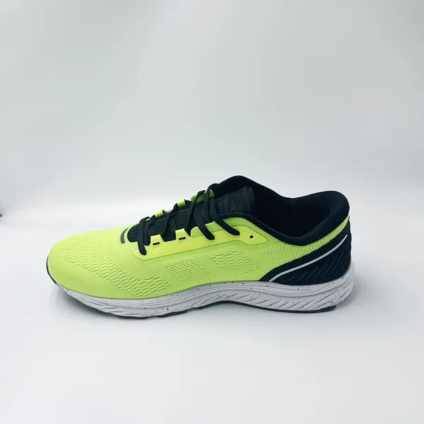 Knit running shoe, neon yellow