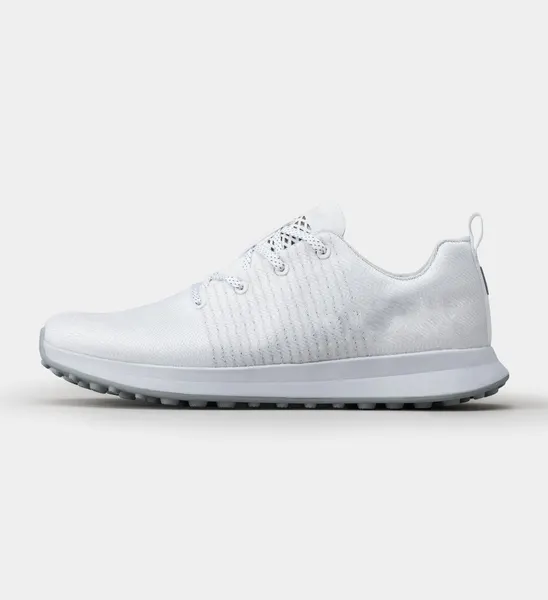 Knit spikeless golf shoe, white