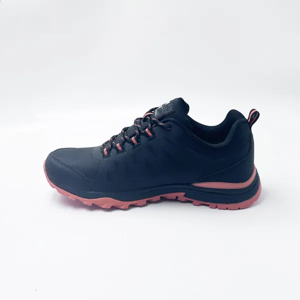 Low hiking shoe, navy and coral