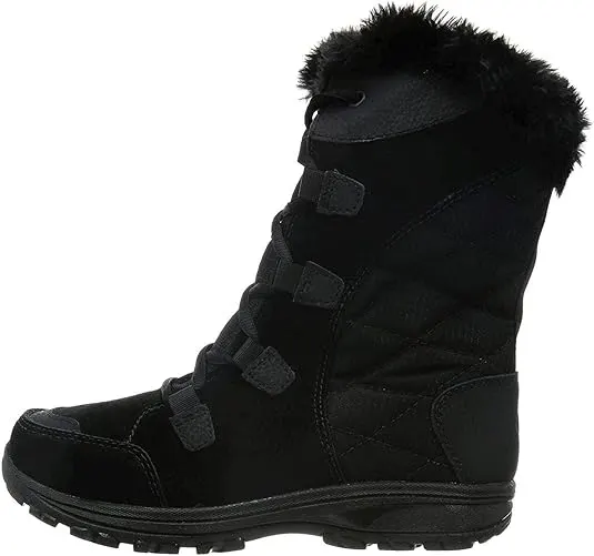 Faux-fur snow boot, black