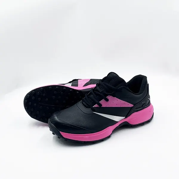 Rubber-stud cricket shoe, navy and pink