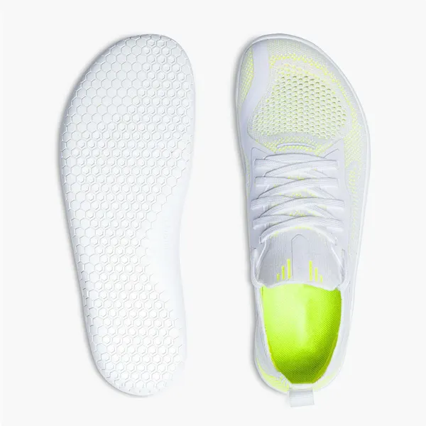 Mesh barefoot trainer, white and lime