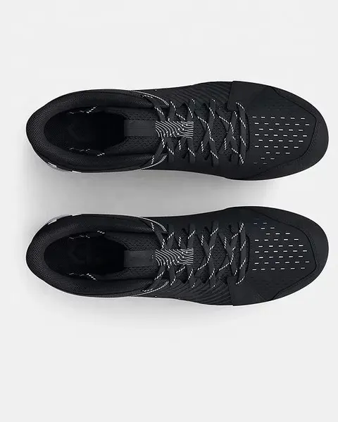 Knit molded baseball cleat, black