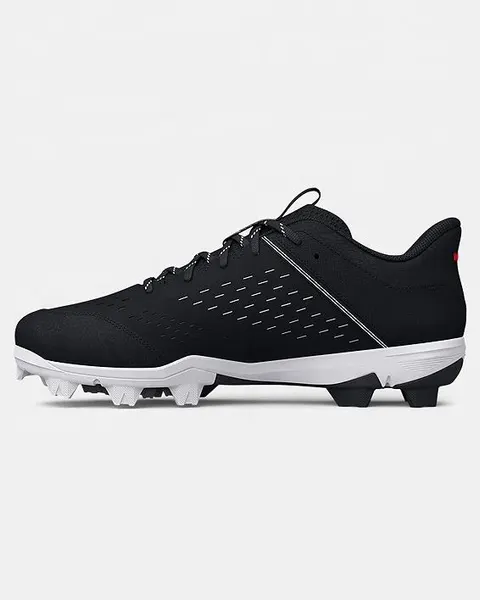 Knit molded baseball cleat, black